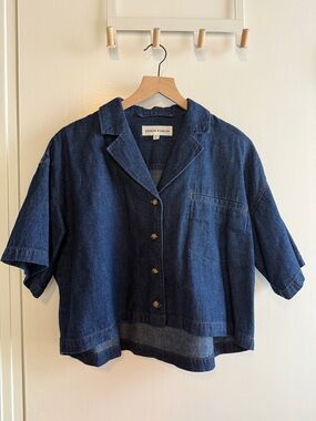 Aritzia: Denim Form Cropped Denim Top